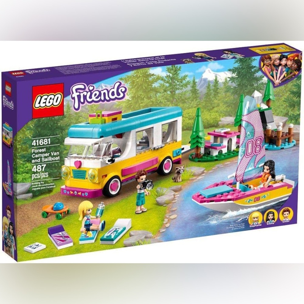 LEGO Friends Adventure Camper and Sailboat Set - Blue, Pink, Yellow